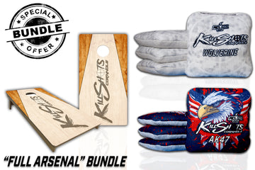 Killshots Cornhole | Limited "Full Arsenal" Bundle | Pro Style Boards + ACL Pro Cornhole Bags