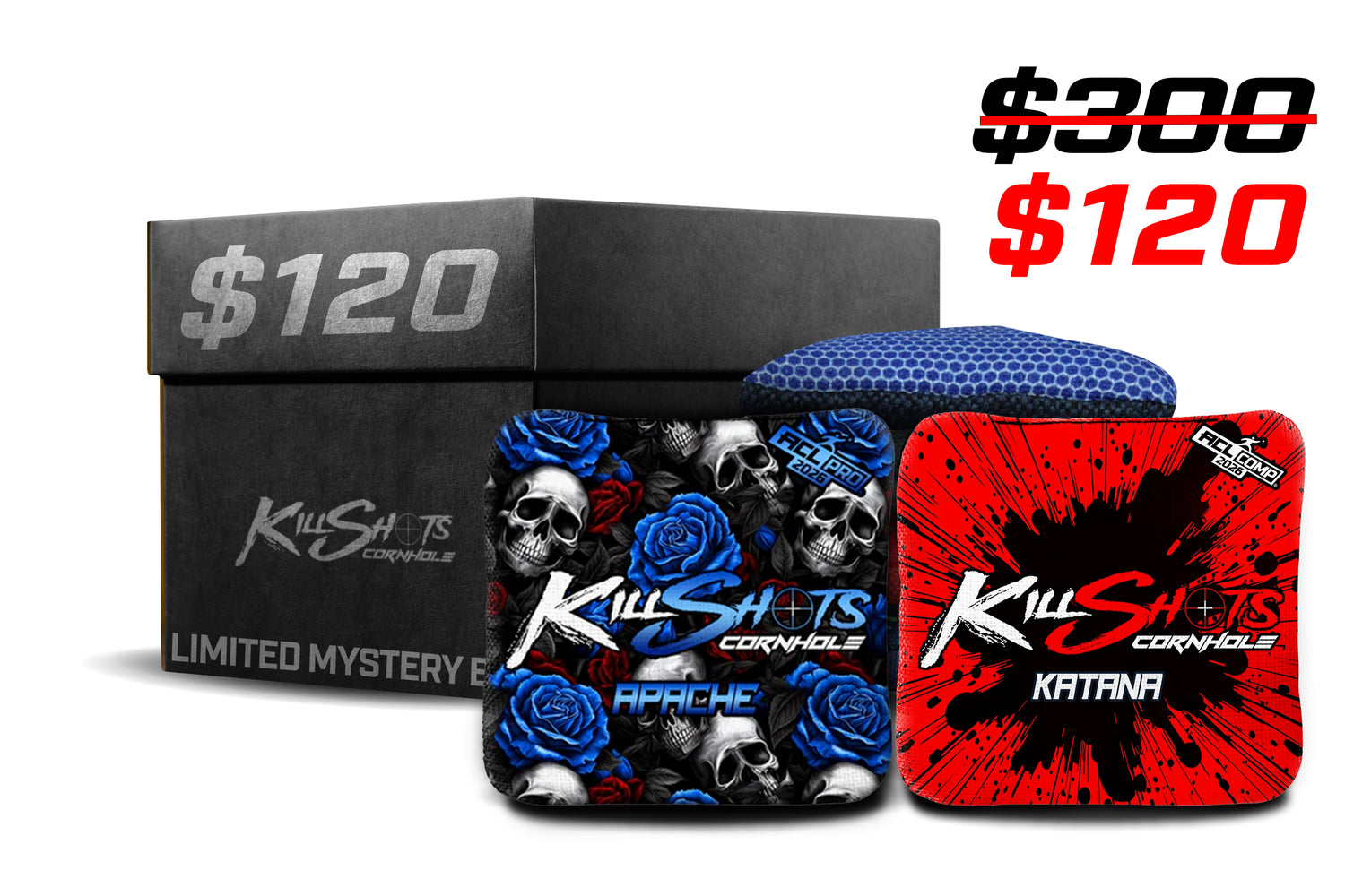Killshots Cornhole | $120 Mystery Box | Doorbuster Deal | 2026 ACL Certified Cornhole Bags (2 SETS)