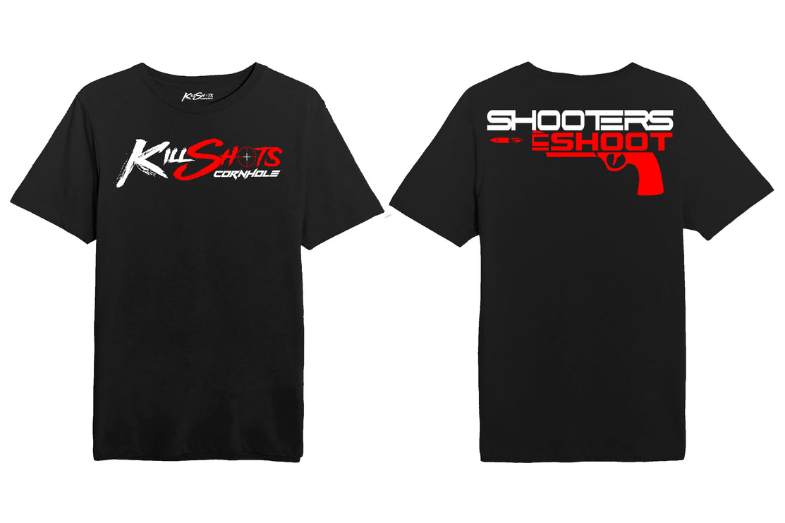 Killshots Cornhole "Shooters Shoot Pistol" Tee