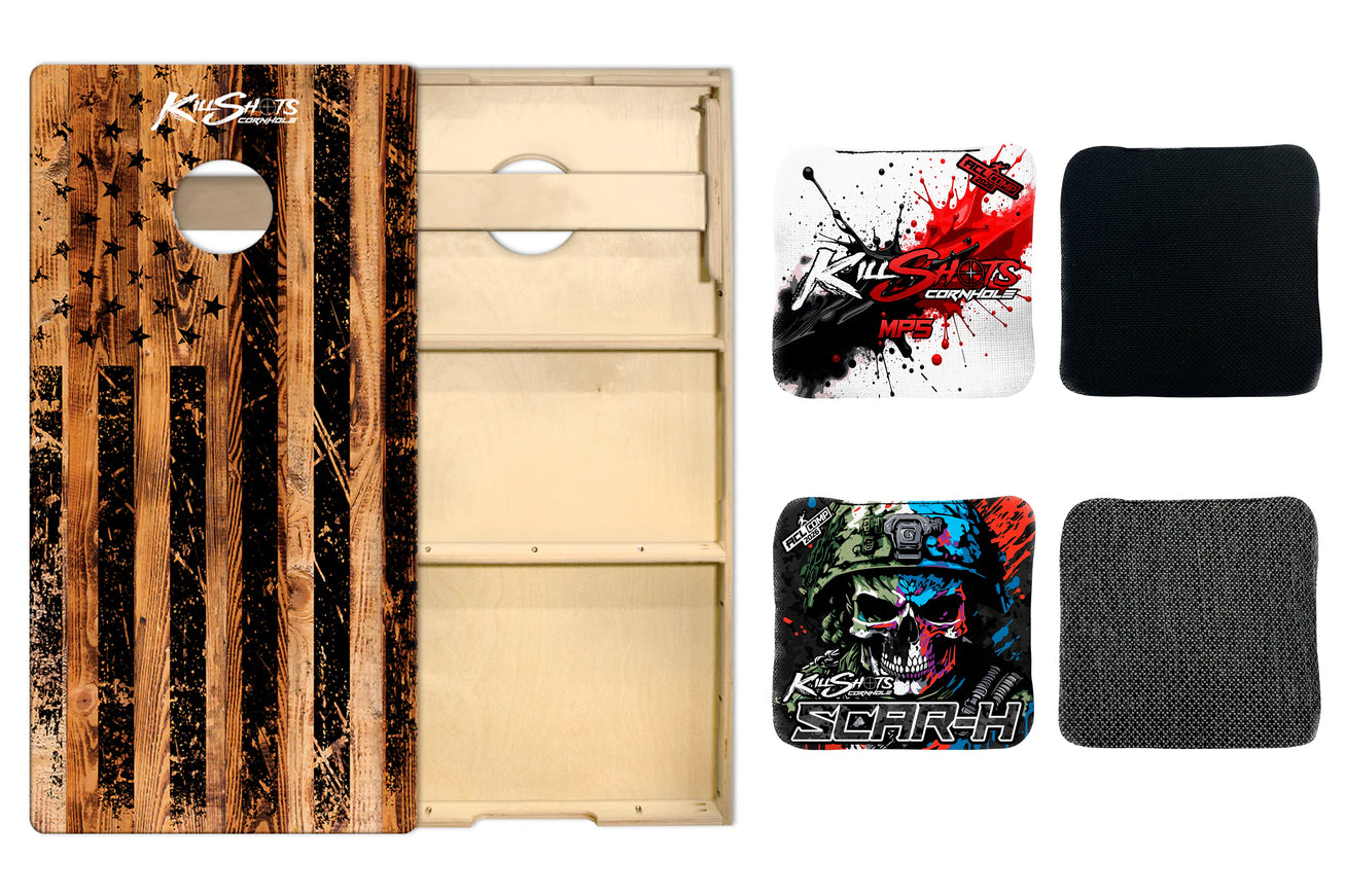 Killshots Cornhole | The 'Full Arsenal' Bundle | Cornhole Boards & Bags Bundle | Doorbuster Deal