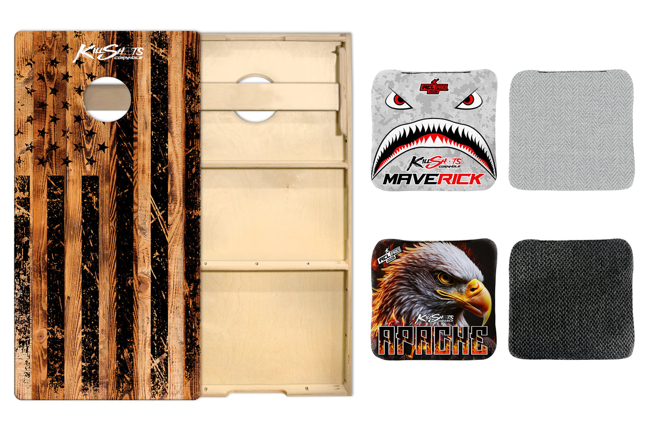 Killshots Cornhole | The 'Full Arsenal' Bundle | Cornhole Boards & Bags Bundle | Doorbuster Deal