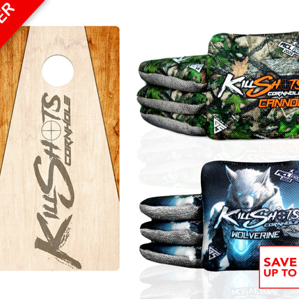 Killshots Cornhole | The Full Arsenal Bundle | Pro Style Boards + ACL Pro Cornhole Bags |