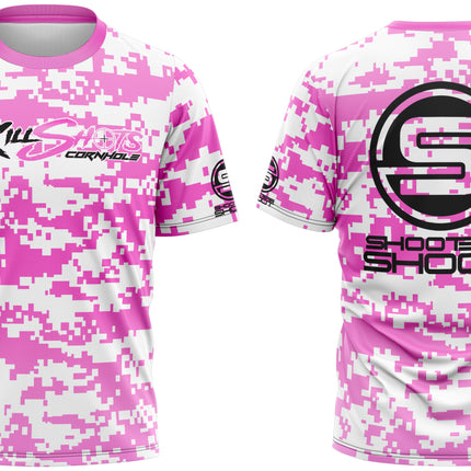 Killshots Cornhole Sublimated Premium Sports Jersey - "Digi Camo Pink"