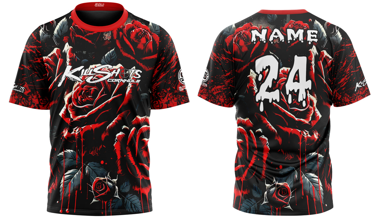 Killshots Cornhole Sublimated Premium Sports Jersey - "Dripping Thorns"