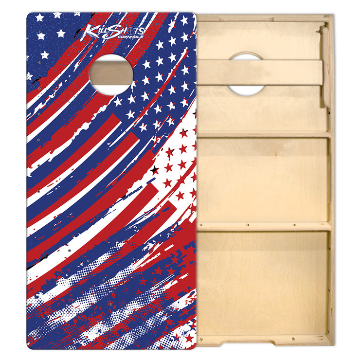 Killshots Cornhole | Tournament Series | Cornhole Boards | Grunge Flag