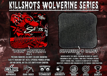 Killshots Cornhole | Wolverine Series | Limited "Vicious" Edition | 2024 ACL Pro Cornhole Bags